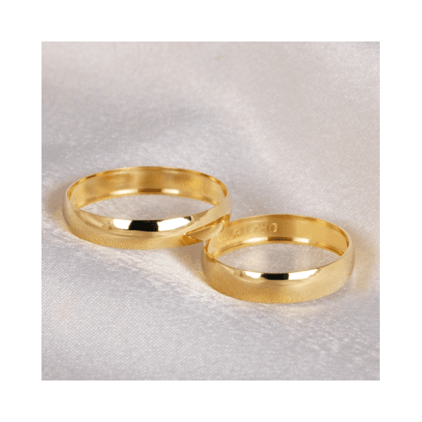 Par de Alianças Casamento Ouro 18K Tradicional 4,0 mm