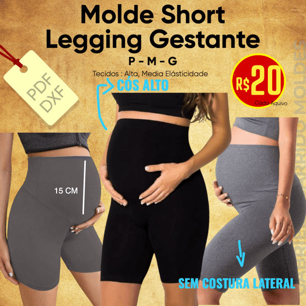 MOLDE SHORT LEGGING GESTANTE