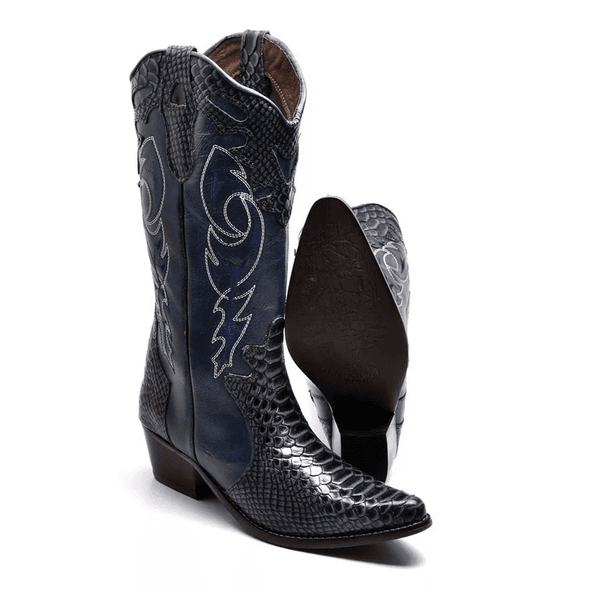 Bota GH Calçados Country Texana Feminina Montaria Couro Bico Fino