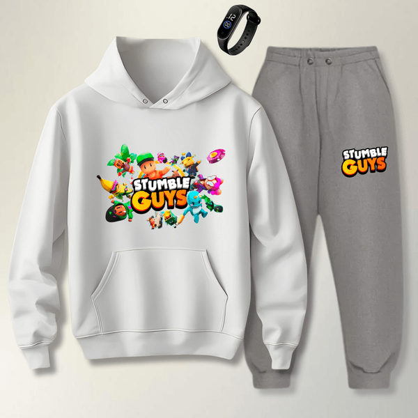 Conjunto Masculino Abrigo Moletom Infantil Stumble Guys