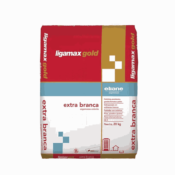 Argamassa para pedras Extra Branca 20 Kg | LigaMax Gold 