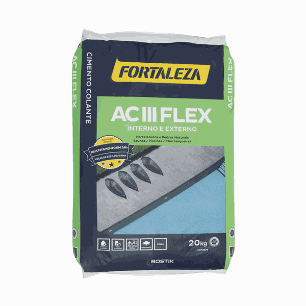 Argamassa Para Pedras Naturais ACIII Cinza 20kg Fortaleza