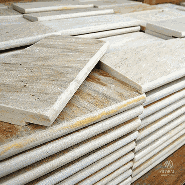 Borda Boleada Pedra São Tomé Mesclada - 18 X 37cm