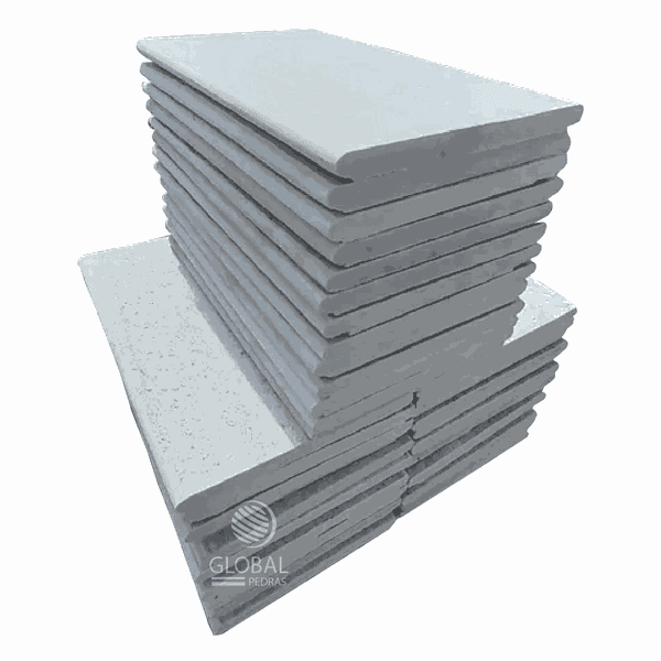 Borda Boleada Pedra São Tomé Branca - 30 X 30cm