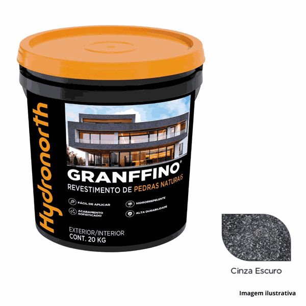 Textura Pedras Naturais Granffino - Cinza Escuro - 20kg