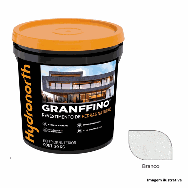 Textura Pedras Naturais Granffino - Branco - 20kg