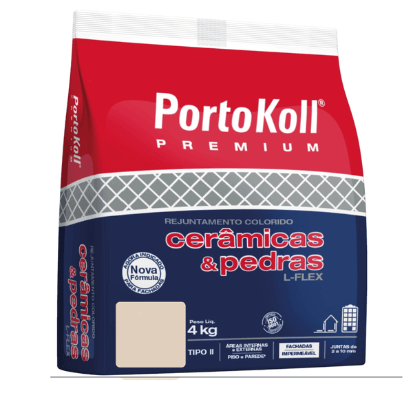 Rejunte Para Pedras L-Flex Champanhe 4kg - PortoKoll