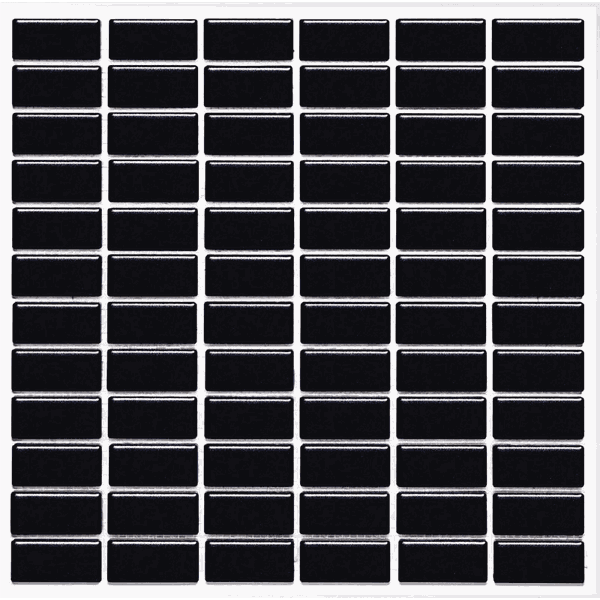 Pastilha de Porcelana 2,5x5 (Jr) - M-4337 Preto Acetinado Caixa 1,41m² - Atlas