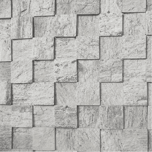Pedra Madeira Serrada Branca Amarrado com 0,5m² 11,5x11.5cm