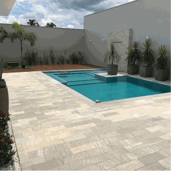  Pedra Para Piscina São Tomé Mesclada - 37 X 57cm