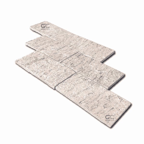 Pedra madeira serrada rosa com 0,5m² 19 Peças 11,5x23cm