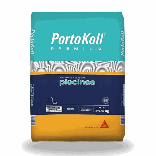 Argamassa Especial Piscina Premium Cinza 20kg - PortoKoll