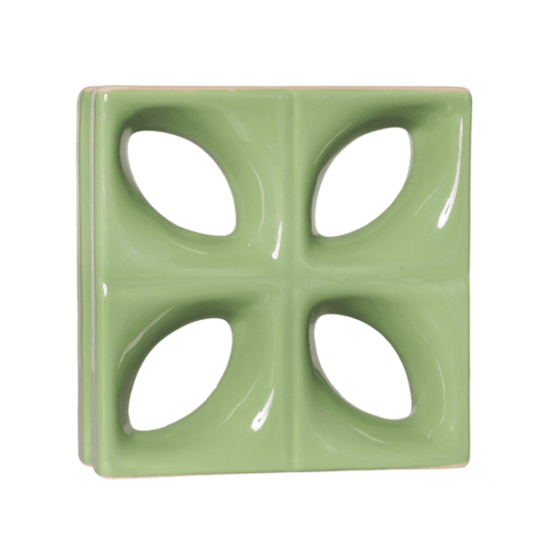Cobogó Folha - Verde Fortuna - 25x25 cm - vendido por peça