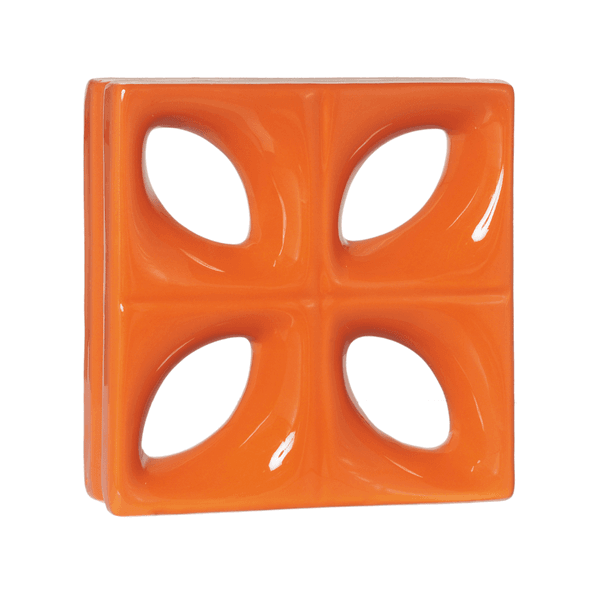Cobogó Folha - Laranja - 25x25 cm - vendido por peça