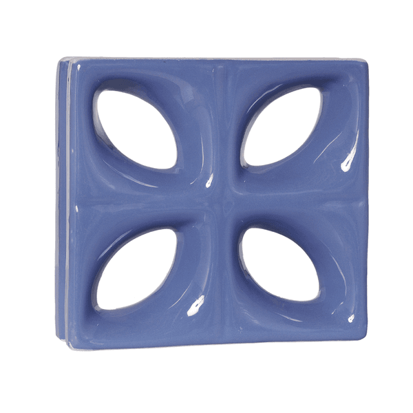 Cobogó Folha - Azul Retrô - 25x25 cm - vendido por peça