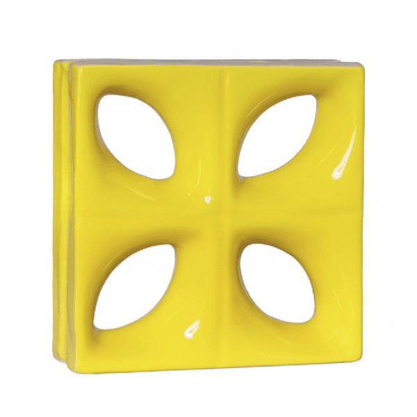 Cobogó Folha - Amarelo Canário - 25x25 cm - vendido por peça