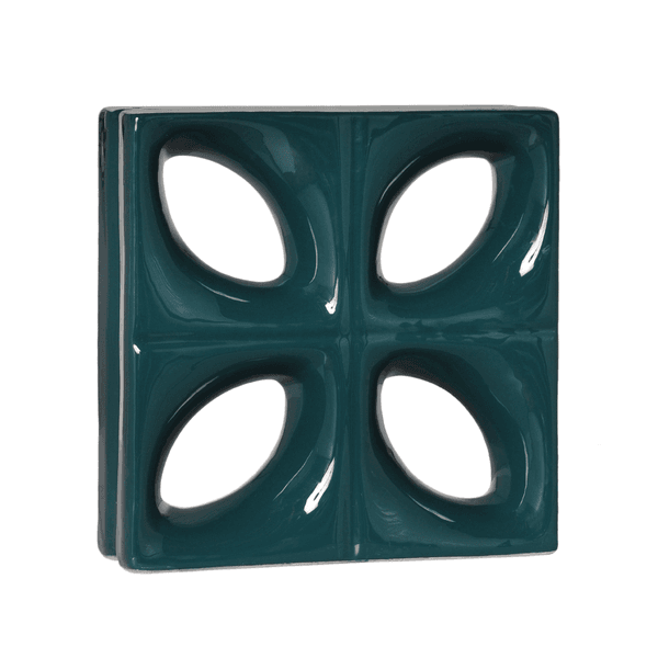 Cobogó Folha - Verde Petróleo - 25x25 cm - vendido por peça