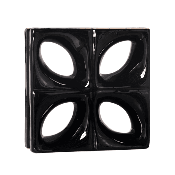 Cobogó Folha - Preto - 25x25 cm - vendido por peça