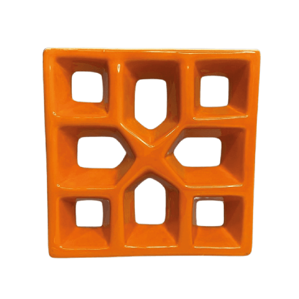 Cobogó Reto Xis - Laranja- 20x20 cm - vendido por peça