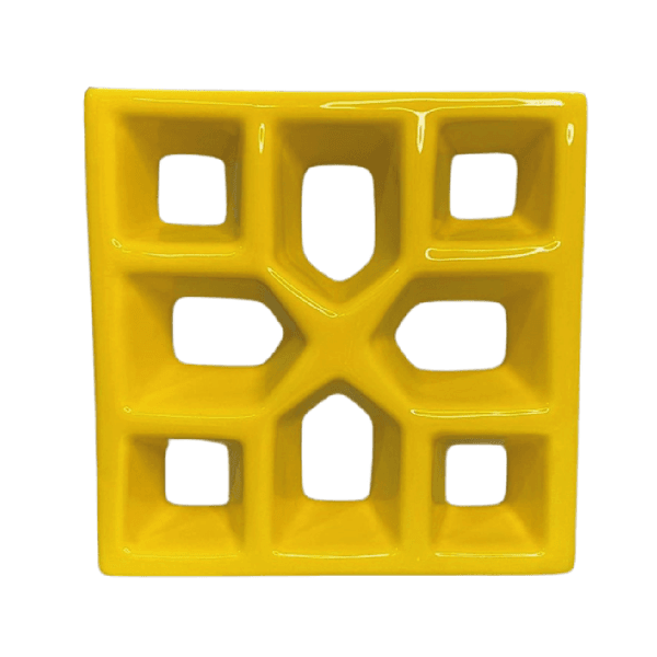 Cobogó Reto Xis - Amarelo Canário- 20x20 cm - vendido por peça