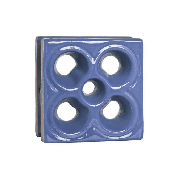 Cobogó Louça Flor - Azul Retrô - 20x20 cm - vendido por peça