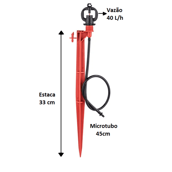 MicroAspersor com microtubo e estaca - 3/8"F