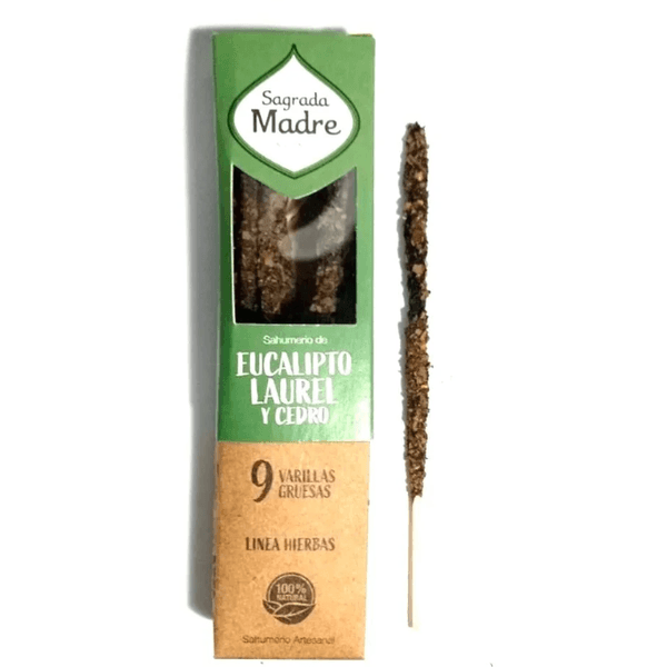 Incenso Ervas e Flores - Eucalipto/Louro/Cedro Sagrada Madre