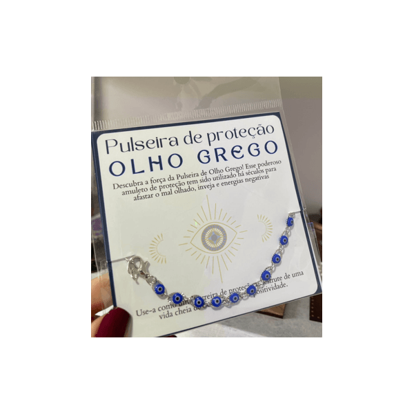 Pulseira Olho Grego - Proteção (prateada)