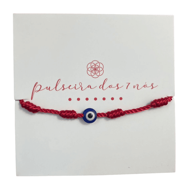 Pulseira dos 7 Nós (Olho Grego) - Vermelha