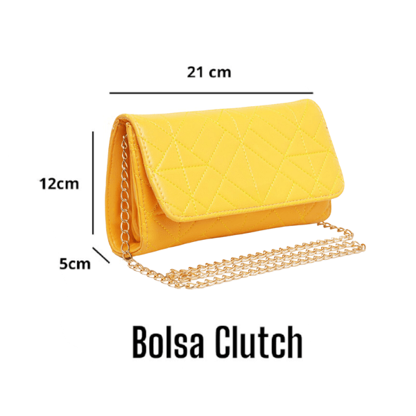Bolsa Feminina Bordada Estilo Clutch Blogueira Moda Festa Amarela - Gouveia Costa 