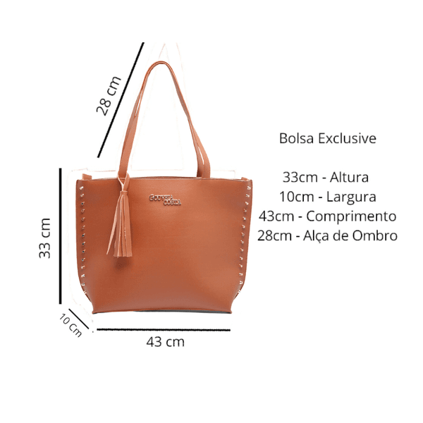 Bolsa Feminina Exclusive Estilo Sacola Grande De Ombro Lisa Caramelo - Gouveia Costa 