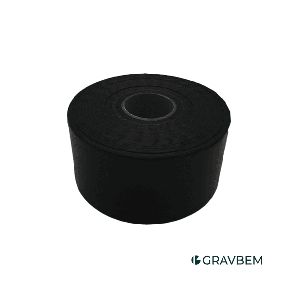 Fita Foil Hotstamping Preto Metalizada 7cm