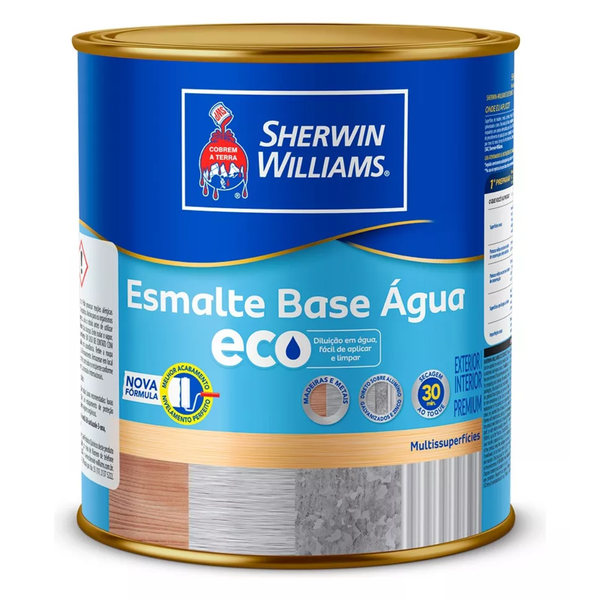 TINTA ESMALTE ECO BASE ÁGUA ACETINADO BRANCO 900ML METALATEX SW