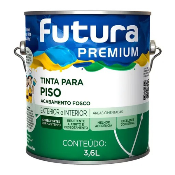 TINTA PARA PISO FOSCO FUTURA CINZA CHUMBO GALÃO - 3,6 LITROS
