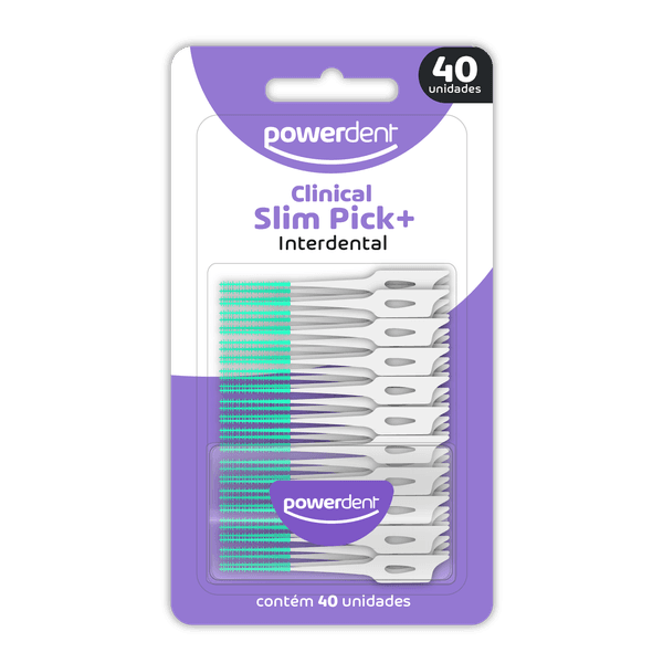 Escova interdental Powerdent clinical slim pick+ - pack com 6 un.