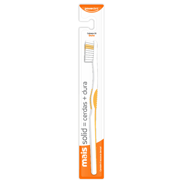 Escova de dente Powerdent Mais Solid - Pacote com 12 un.