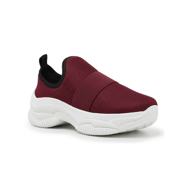 Tênis Meia Elástico Feminino Rebecca Bordô - Hella Shoes