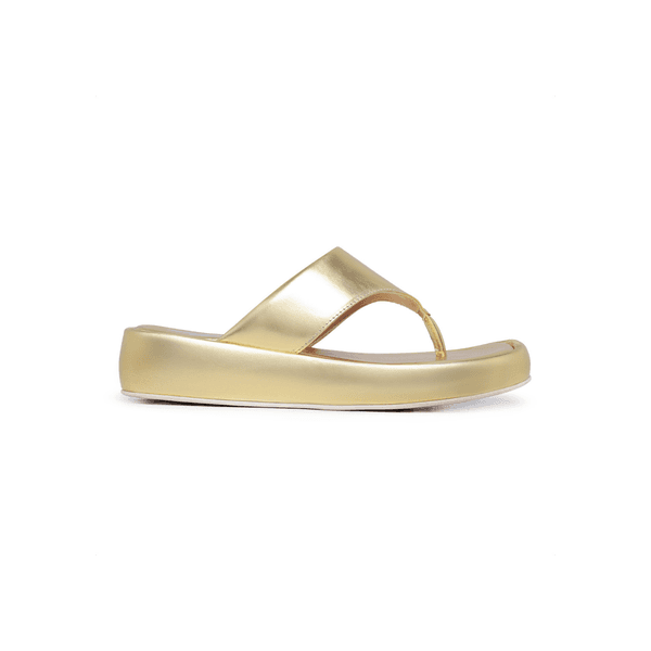 Sandália Flatform Feminina Bia Dourada - Hella Shoes