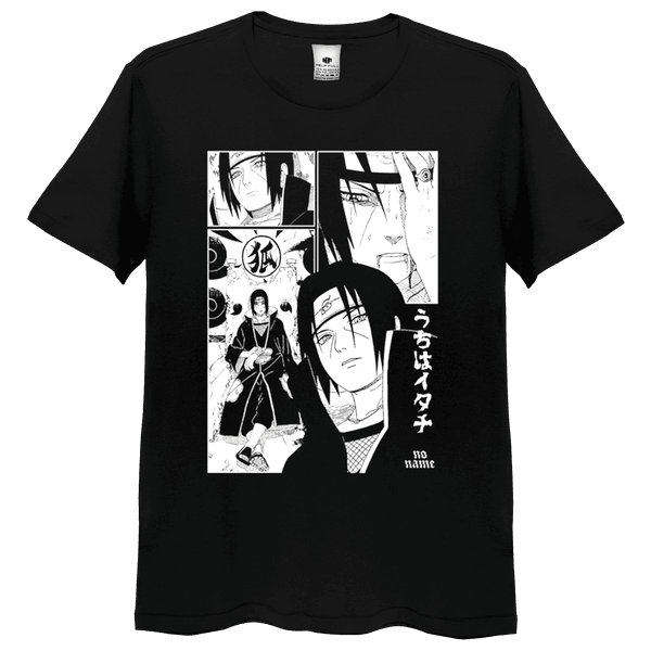 Camiseta Full 3D Anime Ninja Mangá - Preto