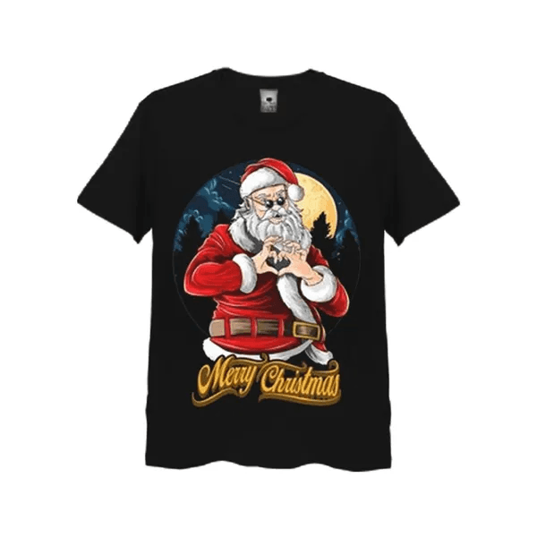 Camisa Camiseta Feliz Natal Christmas Papai Noel Moderno