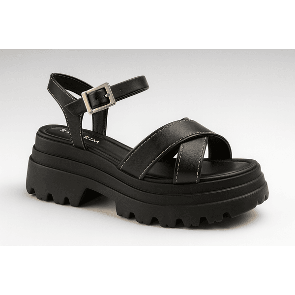 SANDÁLIA FEMININA RAMARIM 25-42201 PRETA LANÇAMENTO