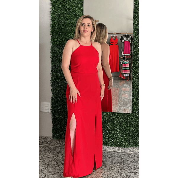 VESTIDO JASMINE MIDI LONGO - Vermelho