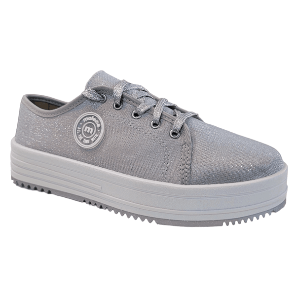 TÊNIS FEMININO MOLECA LUREX PRATA CONFORTÁVEL - PRATA