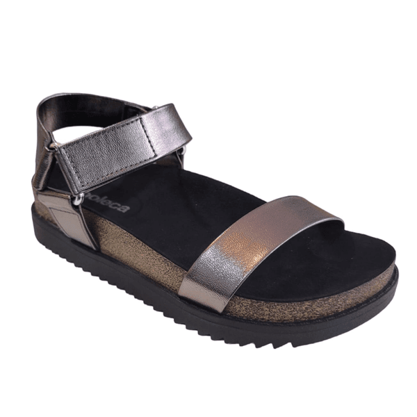 SANDÁLIA FEMININA BIRKEN MOLECA GRAFITE VELCRO LANÇAMENTO - GRAFITE