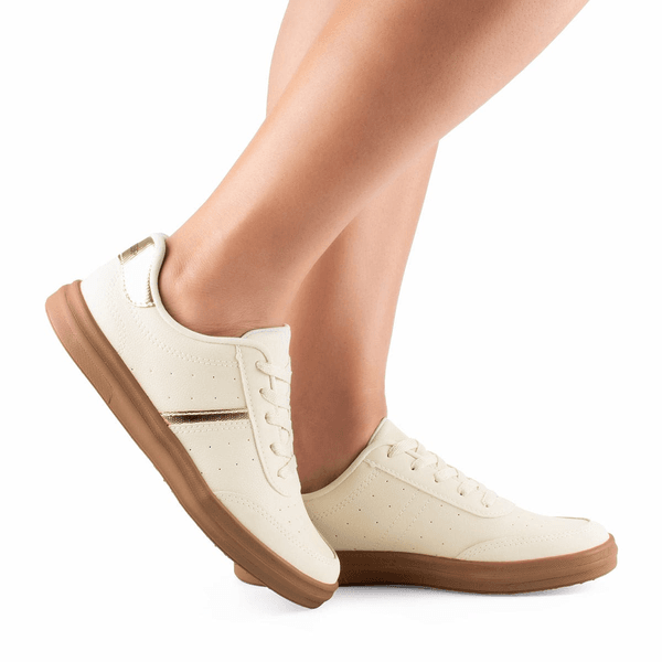Tênis Feminino Mississipi Casual Me253 Leve Bege Confortável