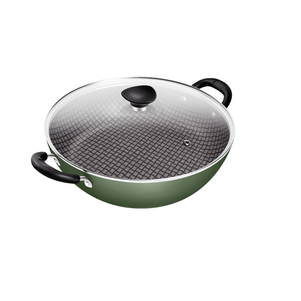 Frigideira Wok 2 Alças Patolux N°28 Antiaderente Verde