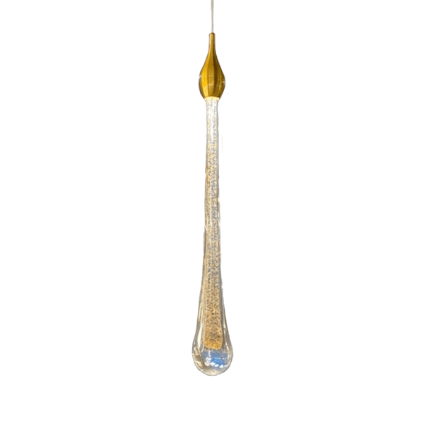 PENDENTE GOTA CRISTAL E METAL DOURADO 