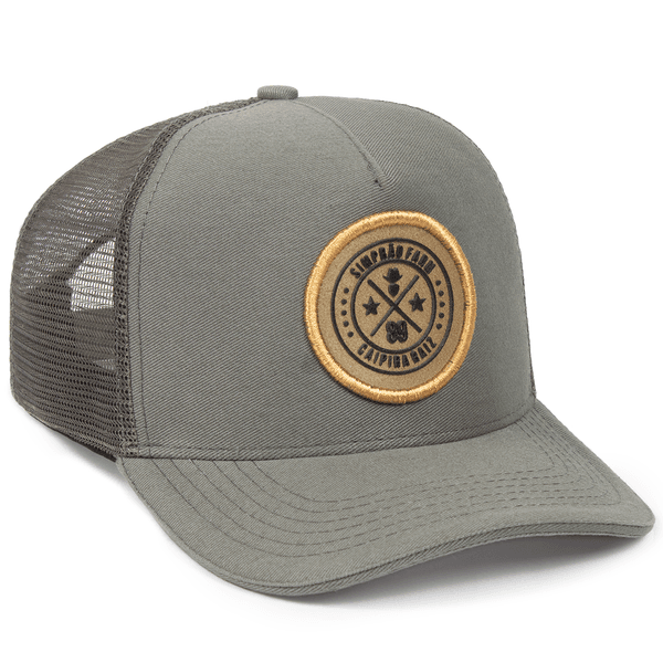 Boné Trucker Simprão Farm Caipira Raiz Cinza