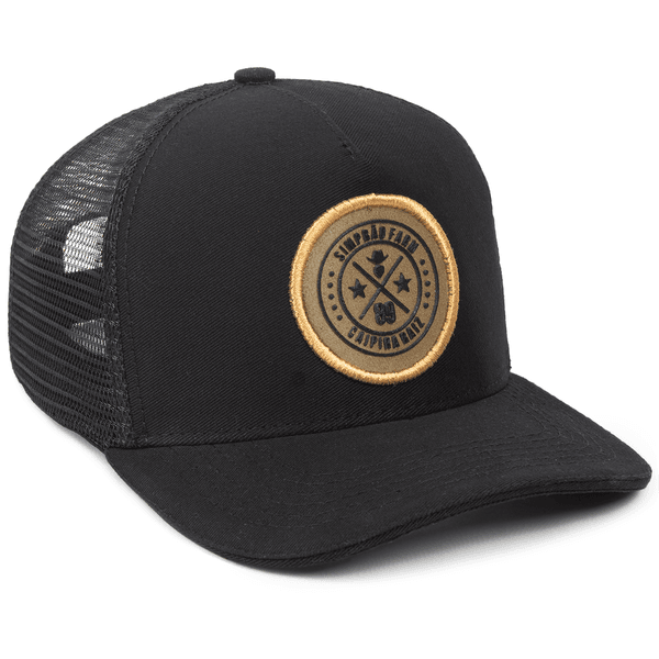 Boné Trucker Simprão Farm Caipira Raiz Preto