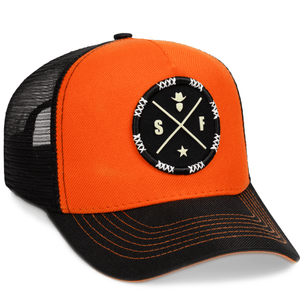 Boné Simprão Farm Laranja Brasão Preto 